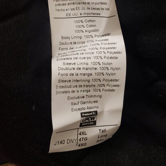 Carhartt Jacket Coat 4XL Tall J140 Firm Duck Quilted Flannel Lined Navy - Picture 5 of 6